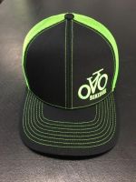 Lime Green and Black Embroidered Hat