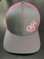 Pink and Grey Embroidered Hat