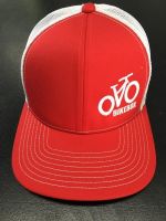 Red and White Embroidered Hat